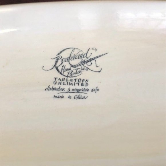 Serving Platter Grape and Vines Hand Painted Tabletops Unlimited - Picture 2 of 4